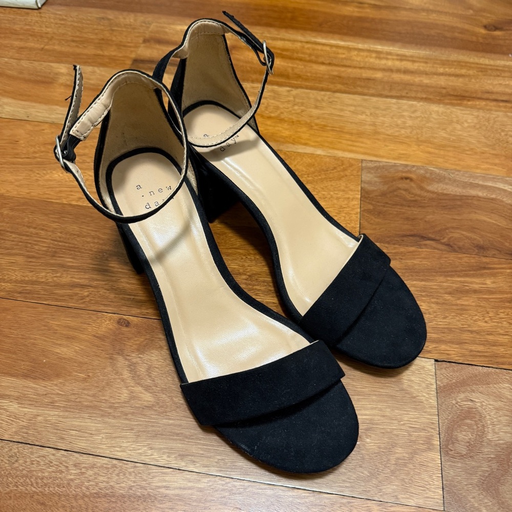 A New Day Black Women's Block Heel Sandals